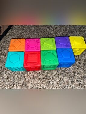 Soft Sensory Stacking Shape Blocks - Multicolor Kids Building Set